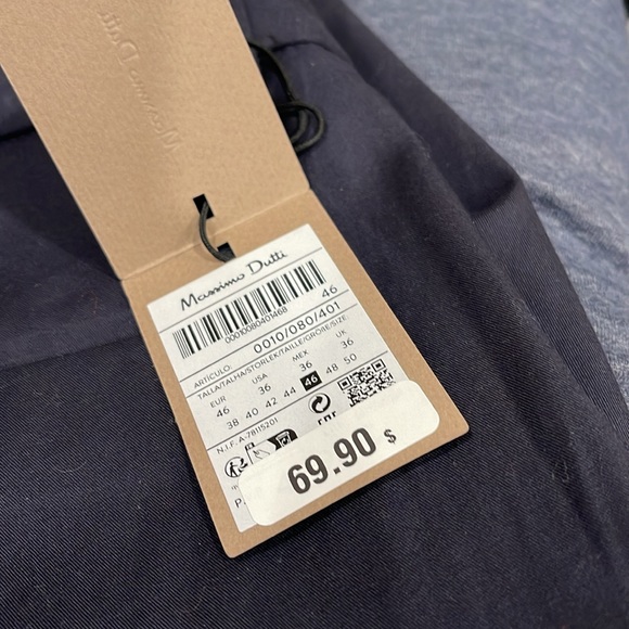 = Massimo Dutti RELAXED FIT CANVAS CHINO TROUSERS Size 36 - Picture 8 of 8